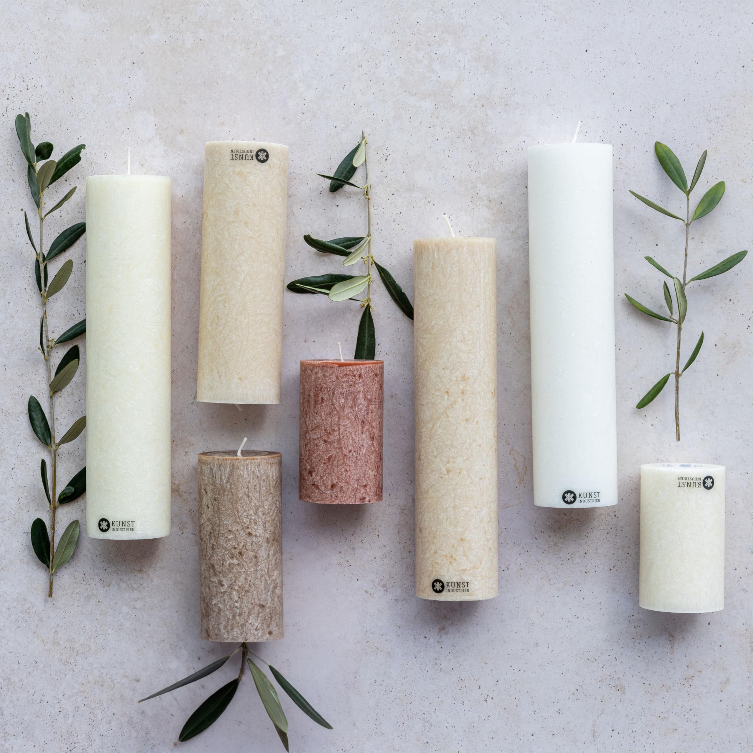 Kunstindustrien® Pillar Candle, Handmade in Europe, 4 Pack, Vegan, 100% Upcycled Olive Wax, Candles Long Burning 27hrs - Image 4