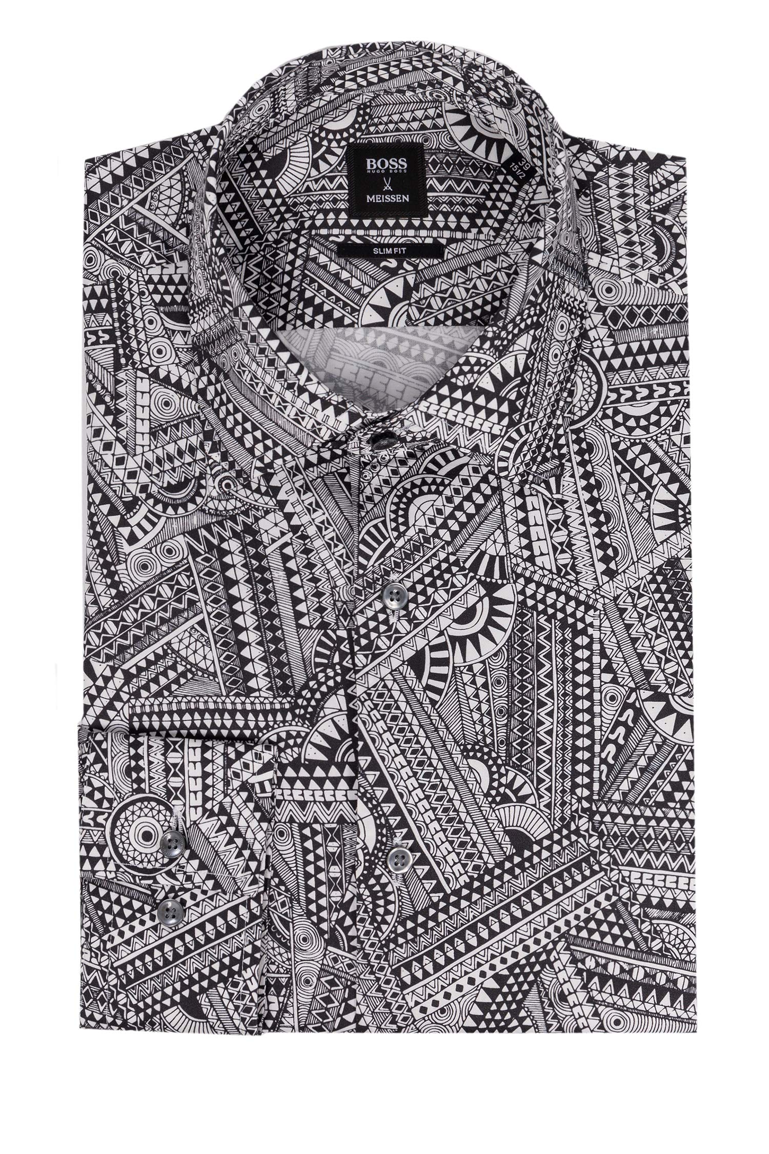 Hugo Boss BOSS Meissen Hombres Blanco Slim Fit Camisa Casual Capsule Collection Big 5 Jango 50422089