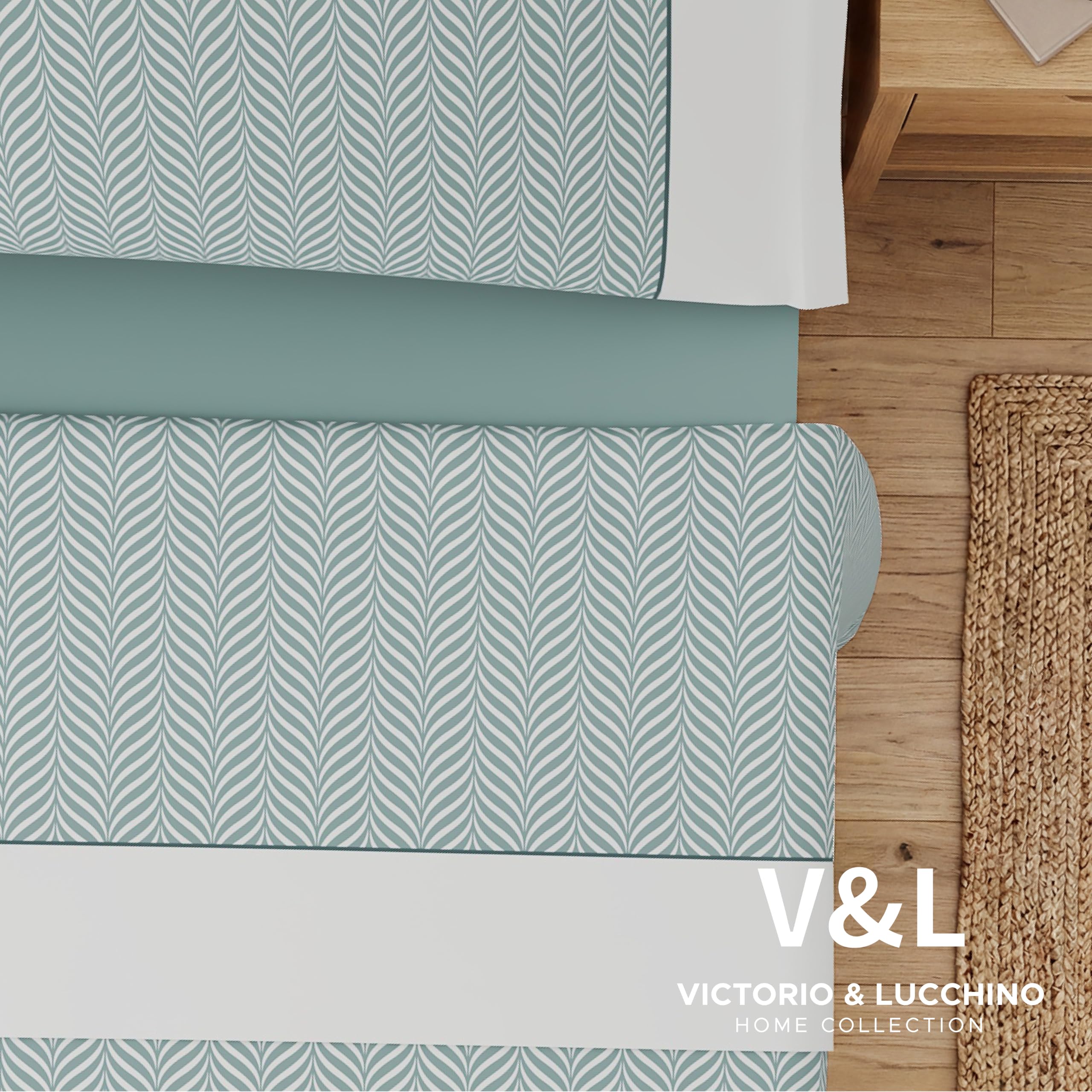 Victorio & Lucchino Juego de Sábanas Estampadas de Verano 100% Algodón (Cama 90cm (1 Almohada), Analia - Plomo)
