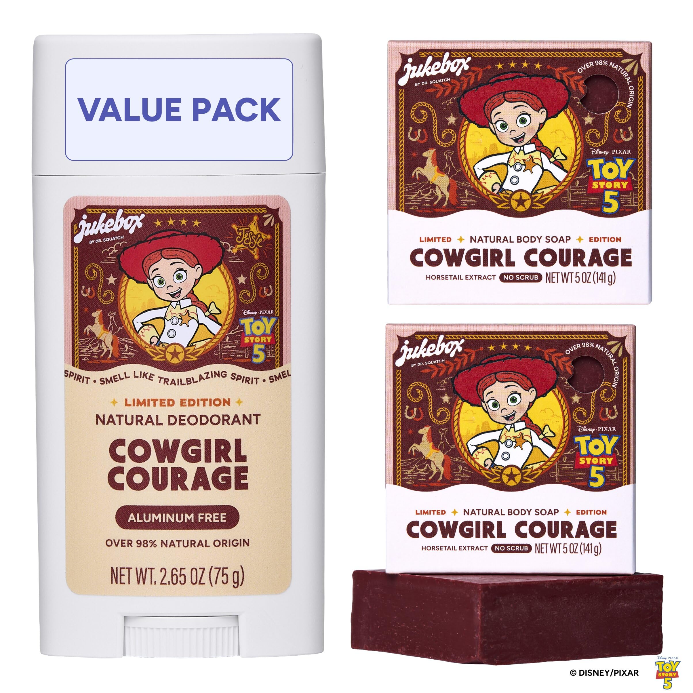 Jukebox Natural Women's Bar Soap & Deodorant 3-Pack | Toy Story Jessie