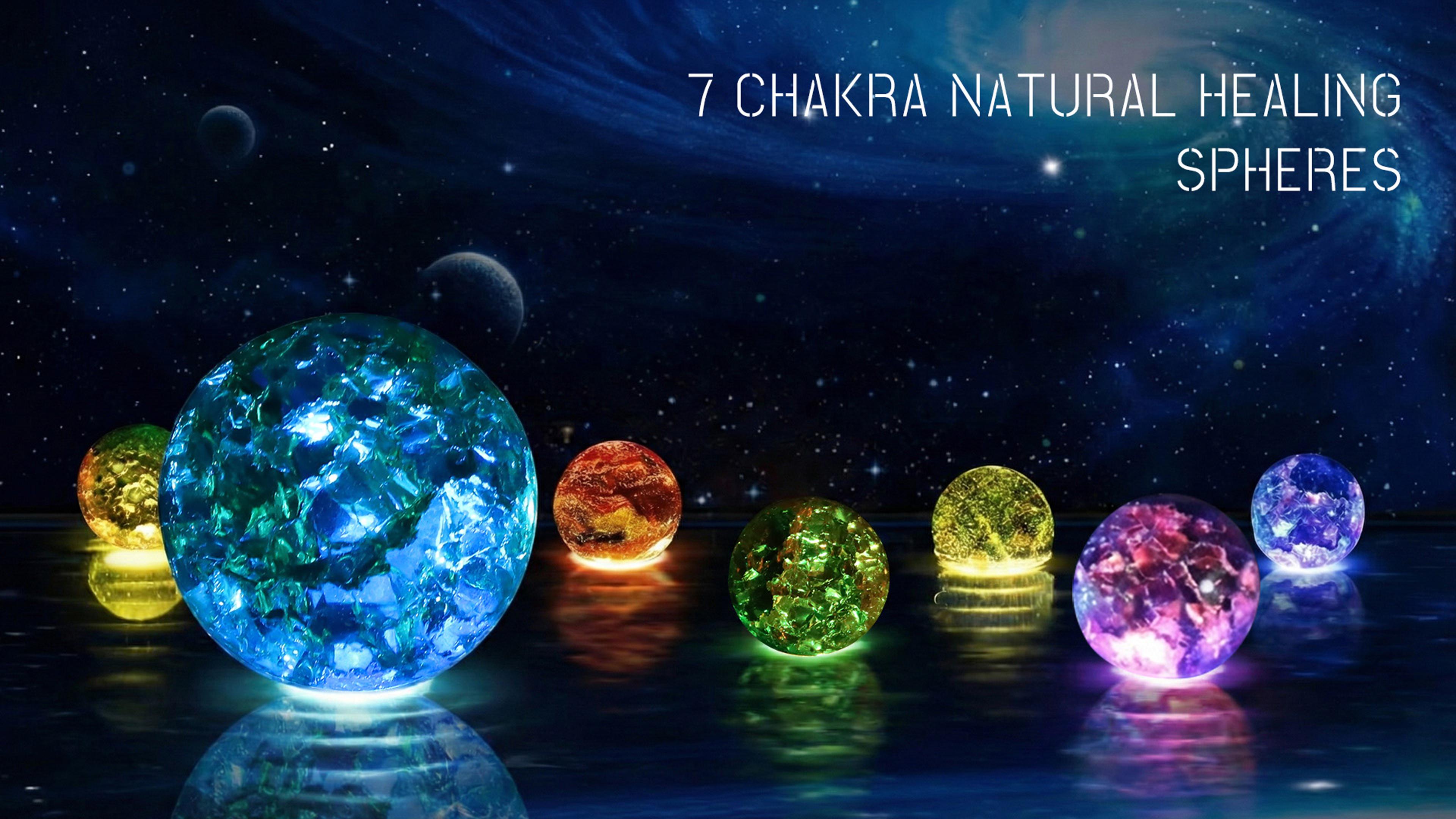 Amazon.com: NewRiu 7 Chakra Natural Healing Spheres, LED Wooden