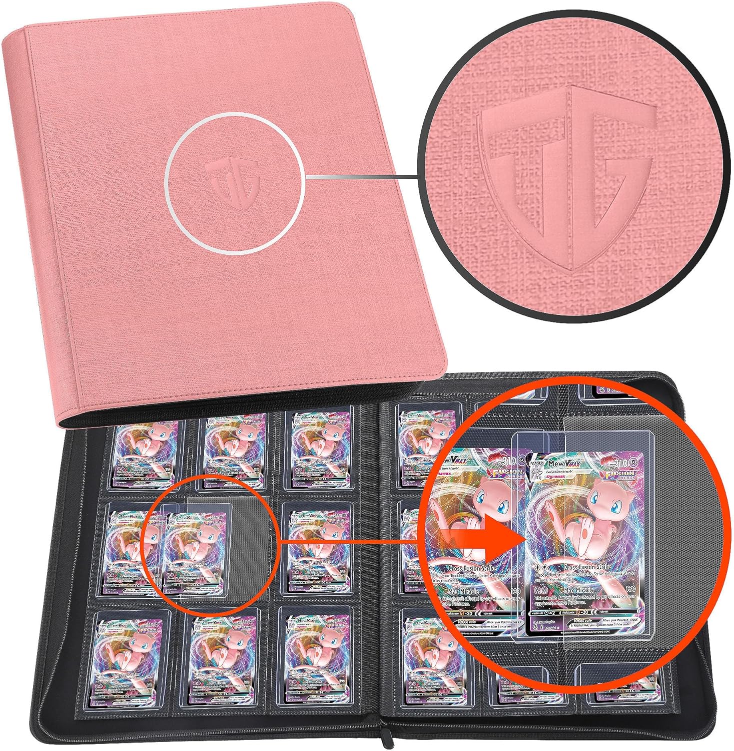 TCGUARD Toploader Binder,Holds 216 Toploaders,9 Pocket Top