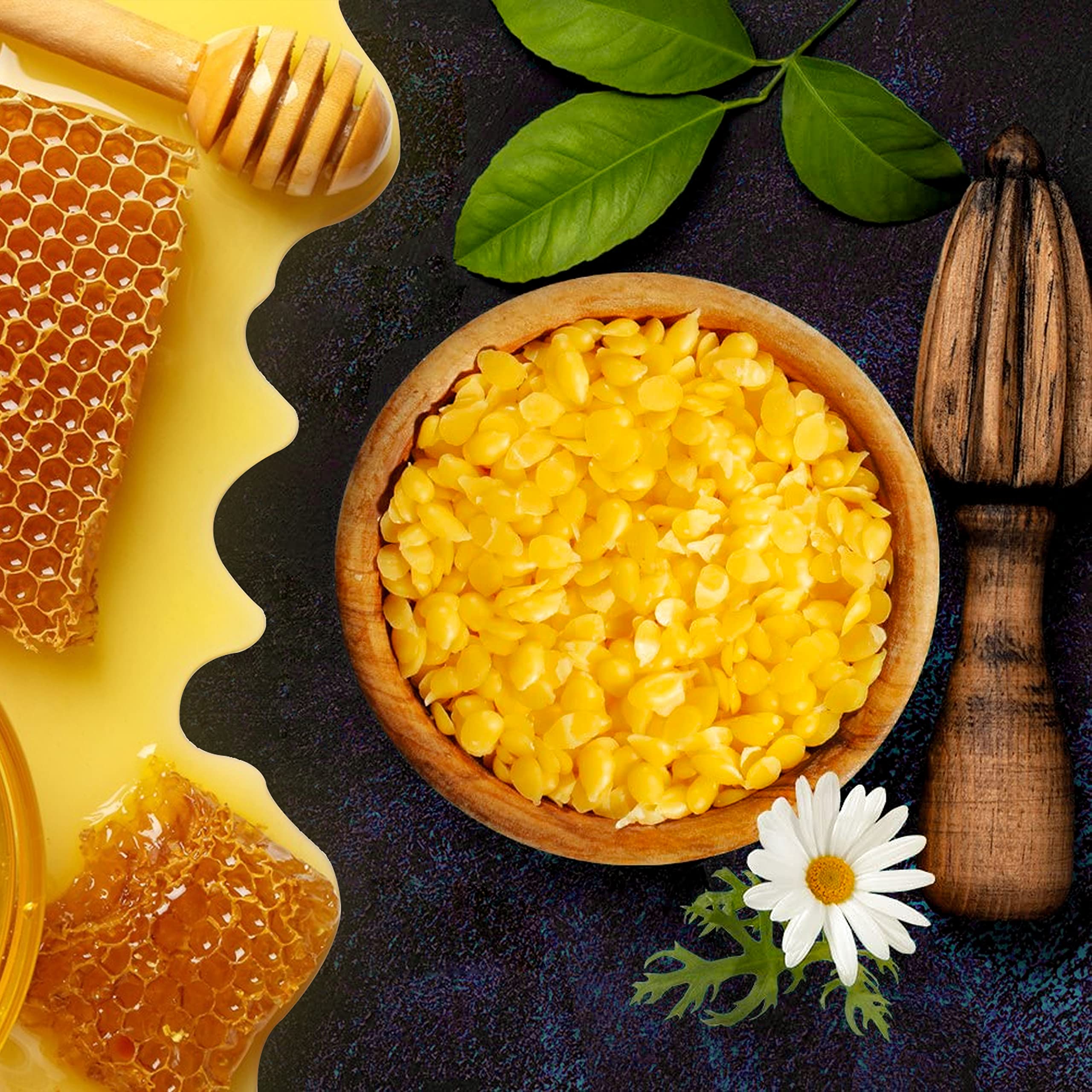 Aslanka Cera d'api, 1kg Cera d api per Cosmesi bio, 100% Pura e Naturale Pellet di Cera di Candela, Cera d'api Naturale e Pura Adatta per saponi, Produzione di Candele e Cura della Pelle/Legno