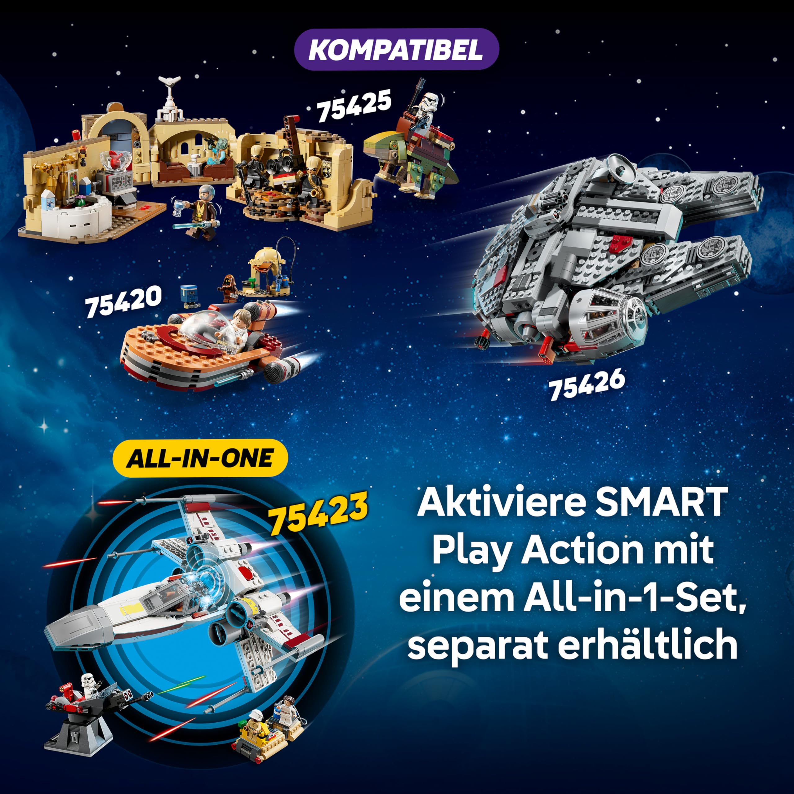 LEGO Star Wars 75420 SMART Play: Lukes Landspeeder - Kompatibles Interaktives Spielzeug inkl. SMART Tag und Luke Skywalker Minifigur - Geschenkidee für Jungen, Mädchen & Erwachsene Fans ab 6 Jahren