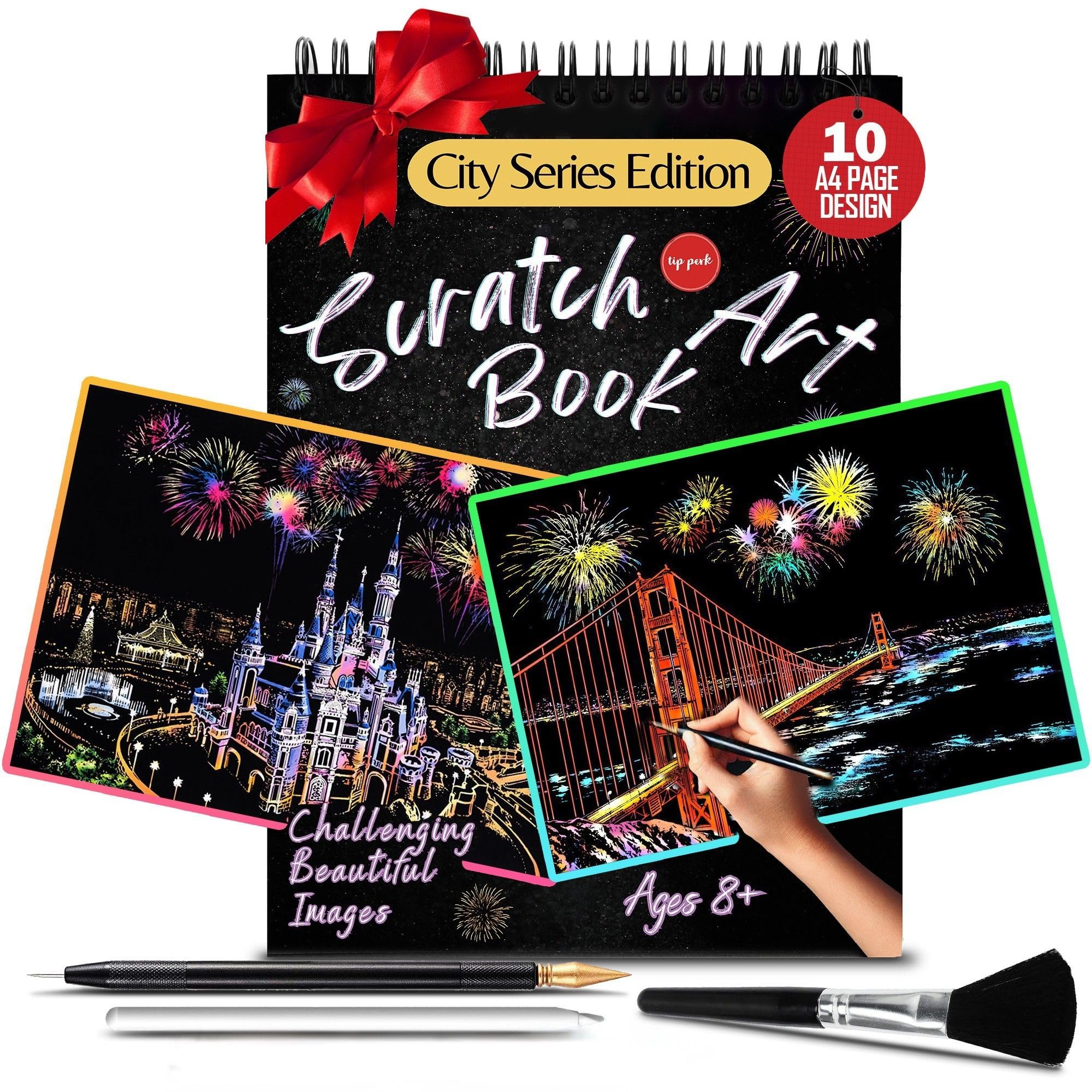 Scratch Art Book for Adults - Colorful City Series Scratch Art | Scratch Painting Foil Art for Adults | Scratch and Sketch City Series Books | Foil Engraving Scratch Art Adult (City Series)