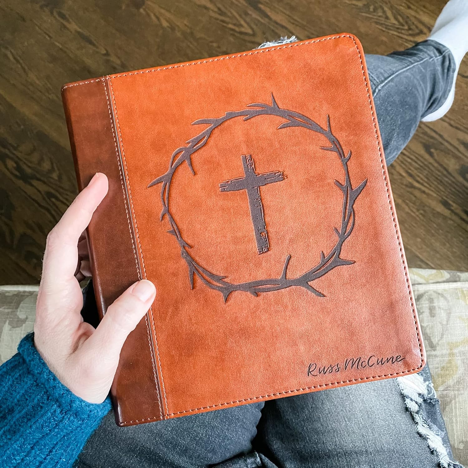 Hand Lettered and Laser Engraved ESV Journaling Study Bible, Personalized Gift, Custom Name Engraving Available