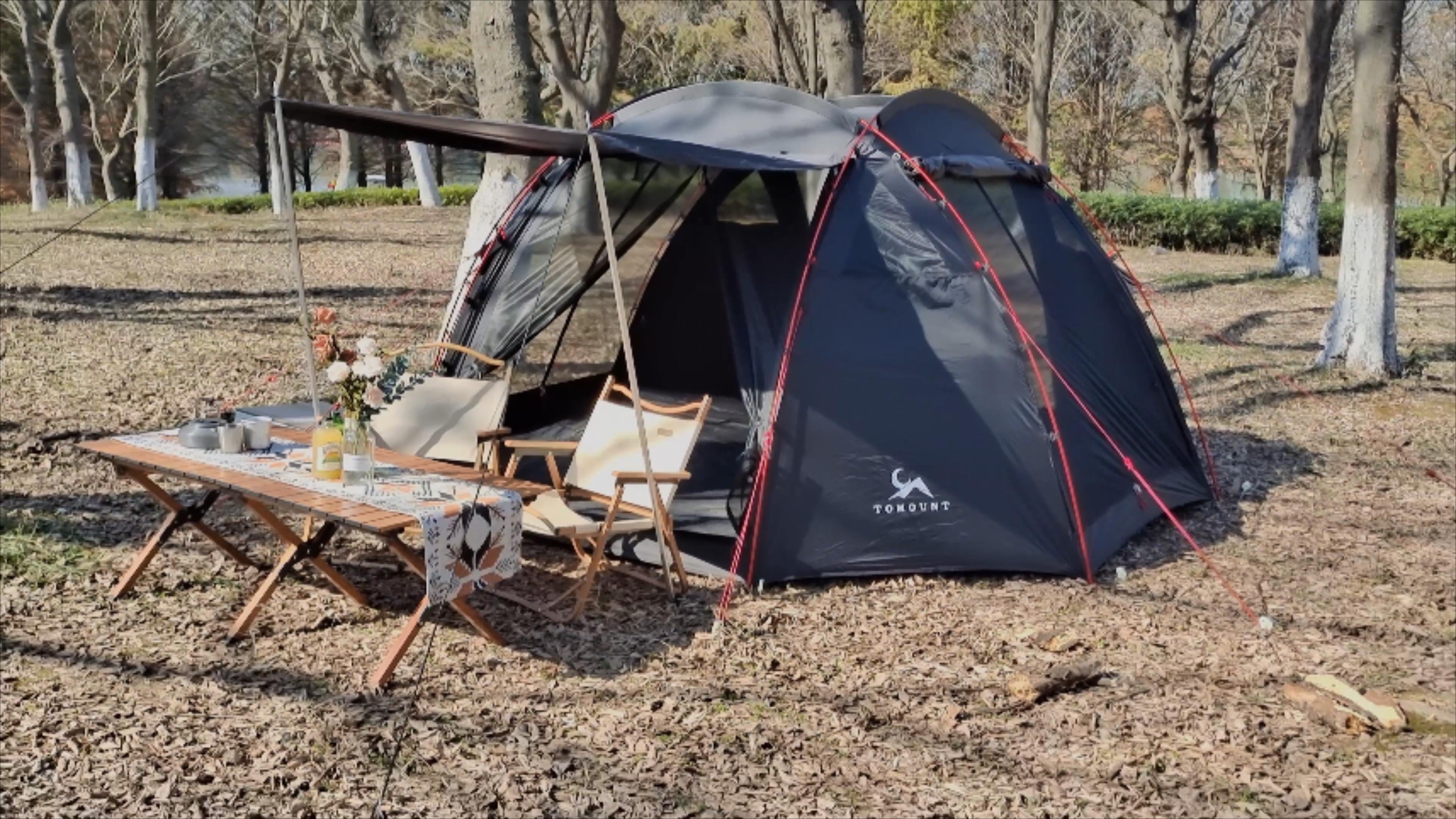 TOMOUNT Tent 4 Person Waterproof Camping Tent Aluminium Poles 4