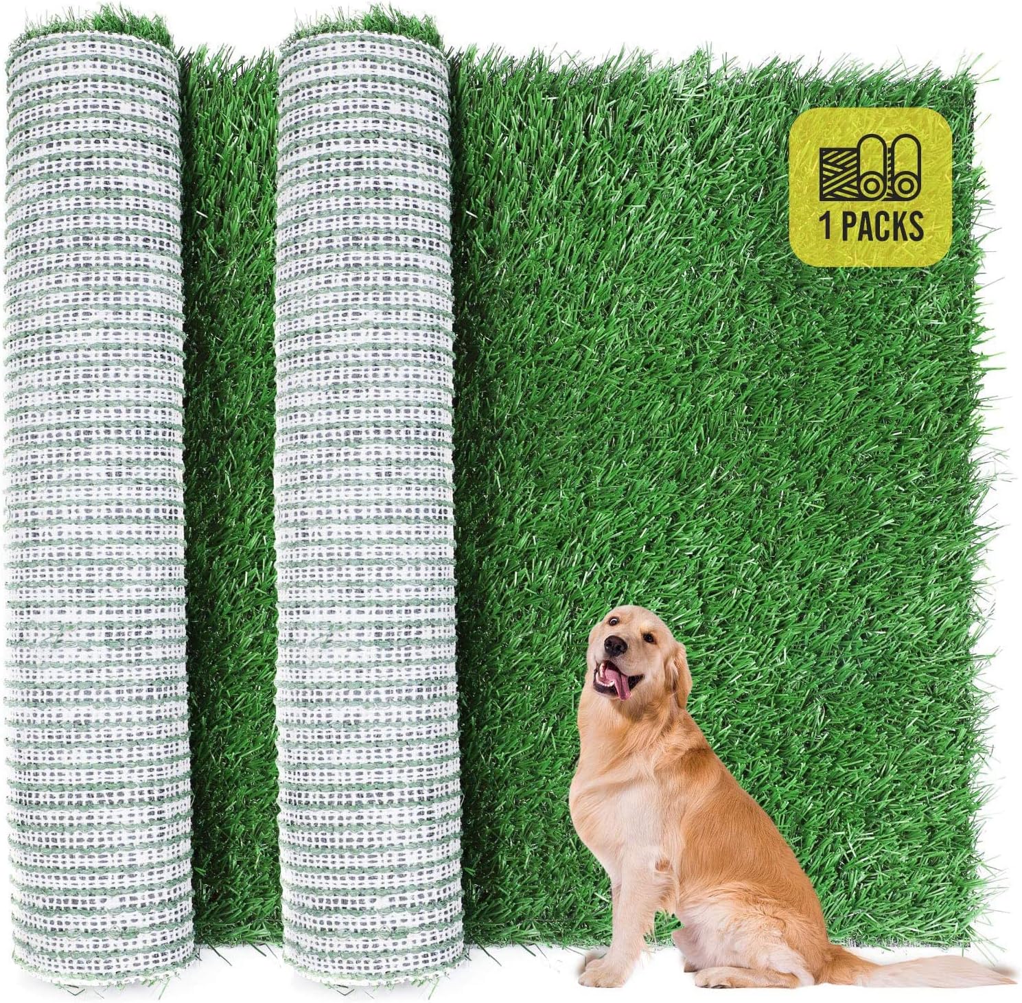 Mofish Dog Grass Pad Various Sizes, Artificial Turf Dog Grass Pee Pad Potty Training for Indoor Outdoor Use, Washable Replacement Potty Mat for Puppy Pet - (Only One Dog Grass Pad) (Large)
