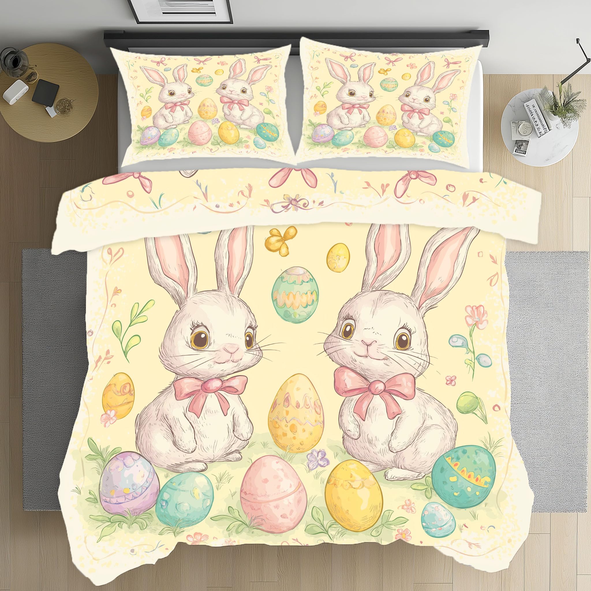 Housse de couette pâque décoration motif lapin pour un cadeau idéal
