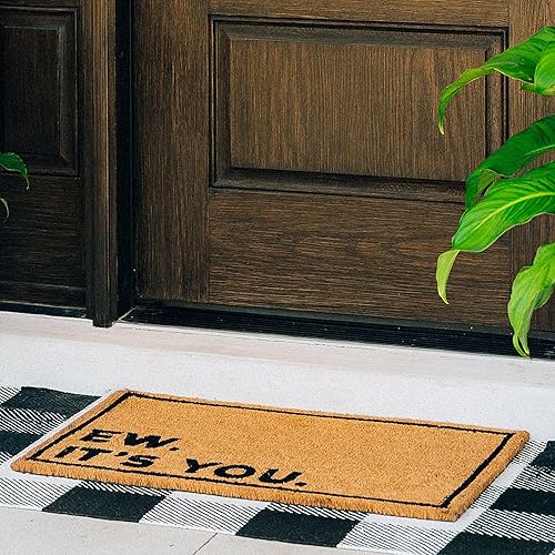Miniatura 2 de THEODORE MAGNUS Divertido tapete de bienvenida para puerta delantera con respaldo antideslizante, tapete de fibra de coco duradero, perfecto para