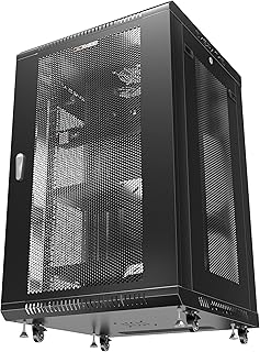 Sysracks - Wall Mount Server Rack - Locking Network Cabinet - AV Enclosure - VENTED Audio Rack - Networking Enclosure 24 Inch Depth IT Computer Cabinet - Casters - PDU - Shelf (18U (24"w x24"d x35"h))