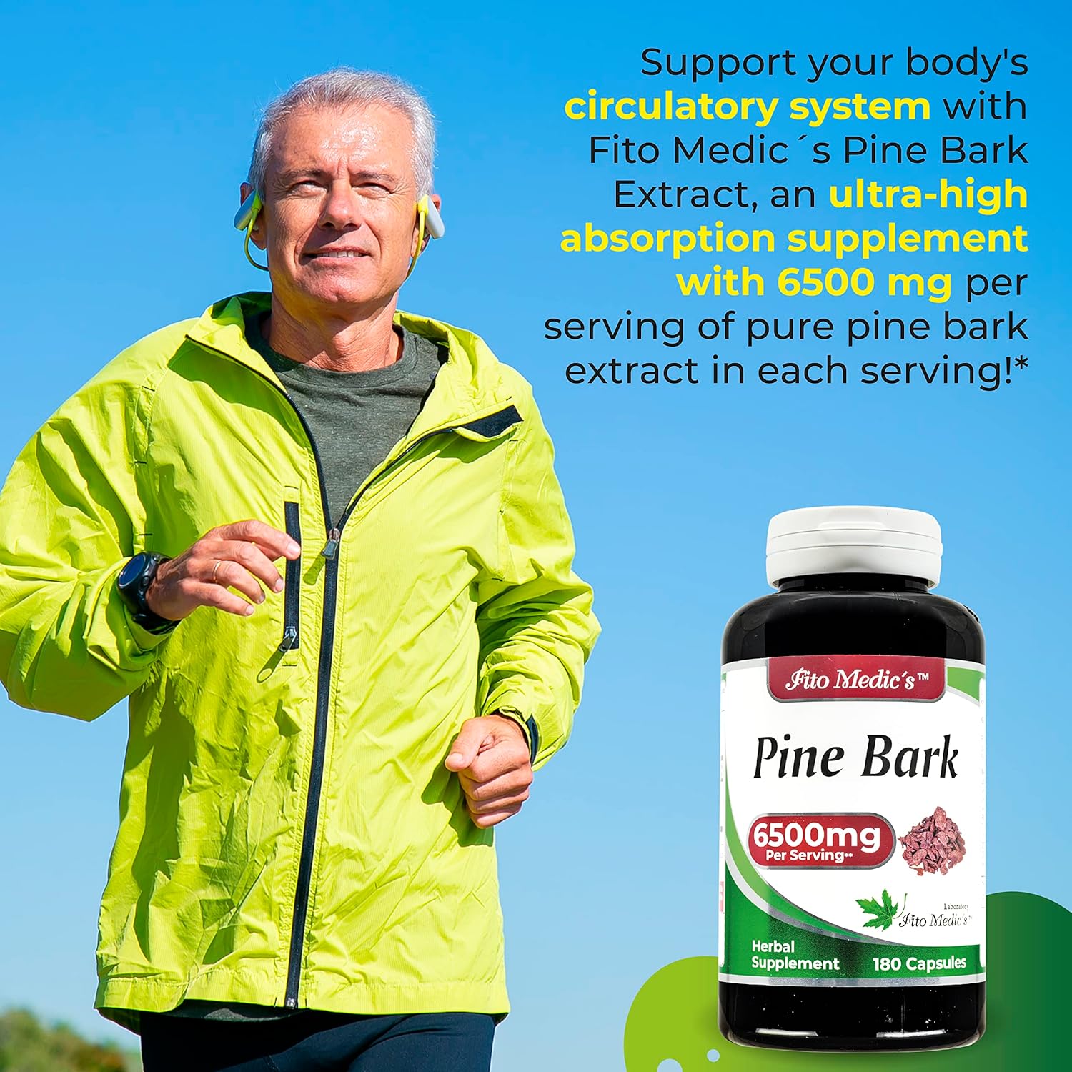 FITO MEDIC'S Lab - Pine bark Extract| 180 Capsules|Pine bark| Ultra high Absorption. - Image 3