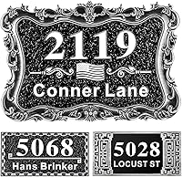Vista 57 de Letrero de dirección personalizado, placa de dirección de número de casa, placa de dirección personalizada, metal o latón antiguo acrílico