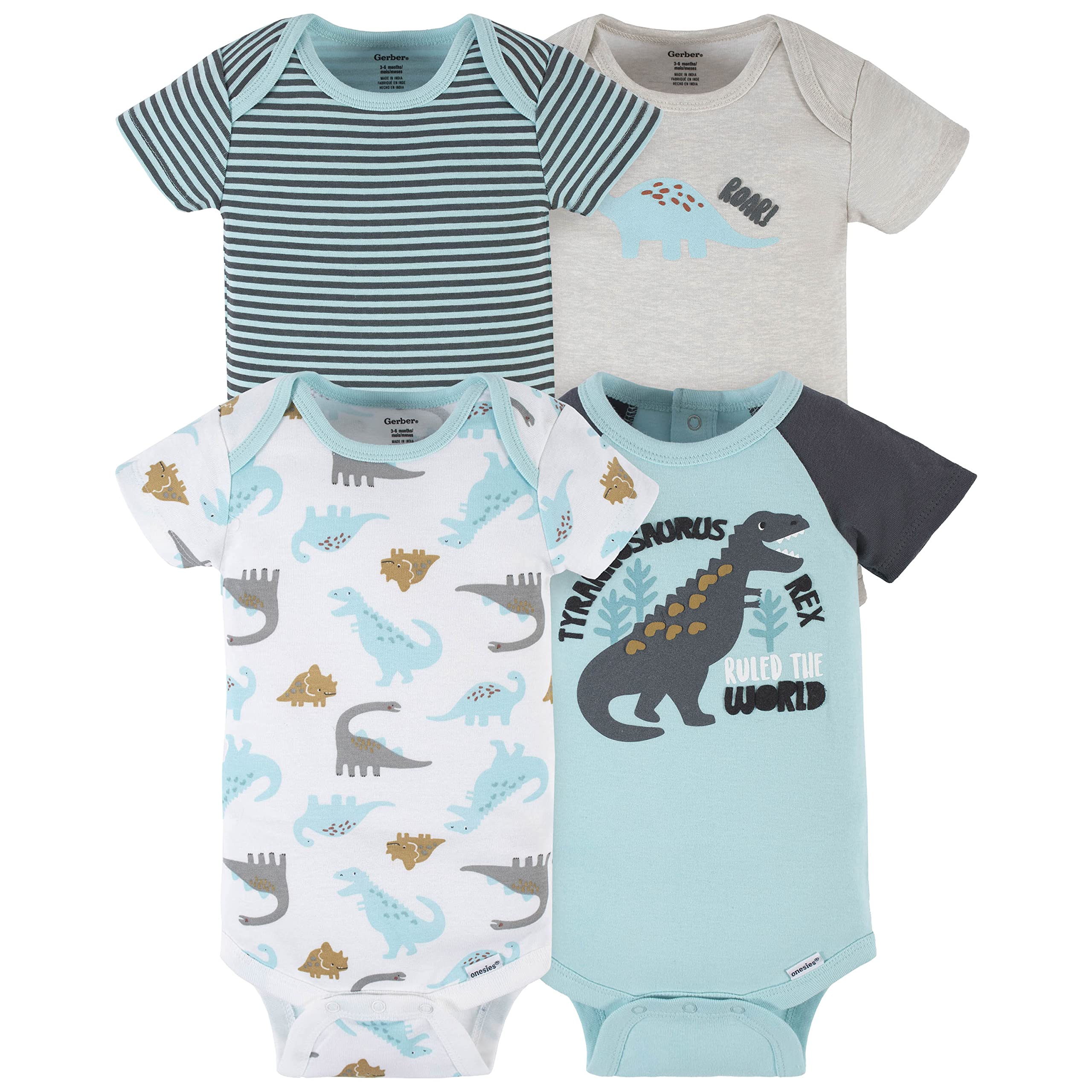 baby-boys 4-pack Short Sleeve Onesies Bodysuits