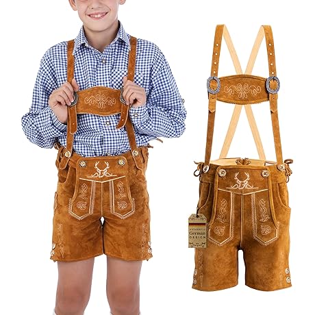 BAVARIA TRACHTEN Kids Lederhosen: Traditional Leather Garment for Young Bavarian Adventurers