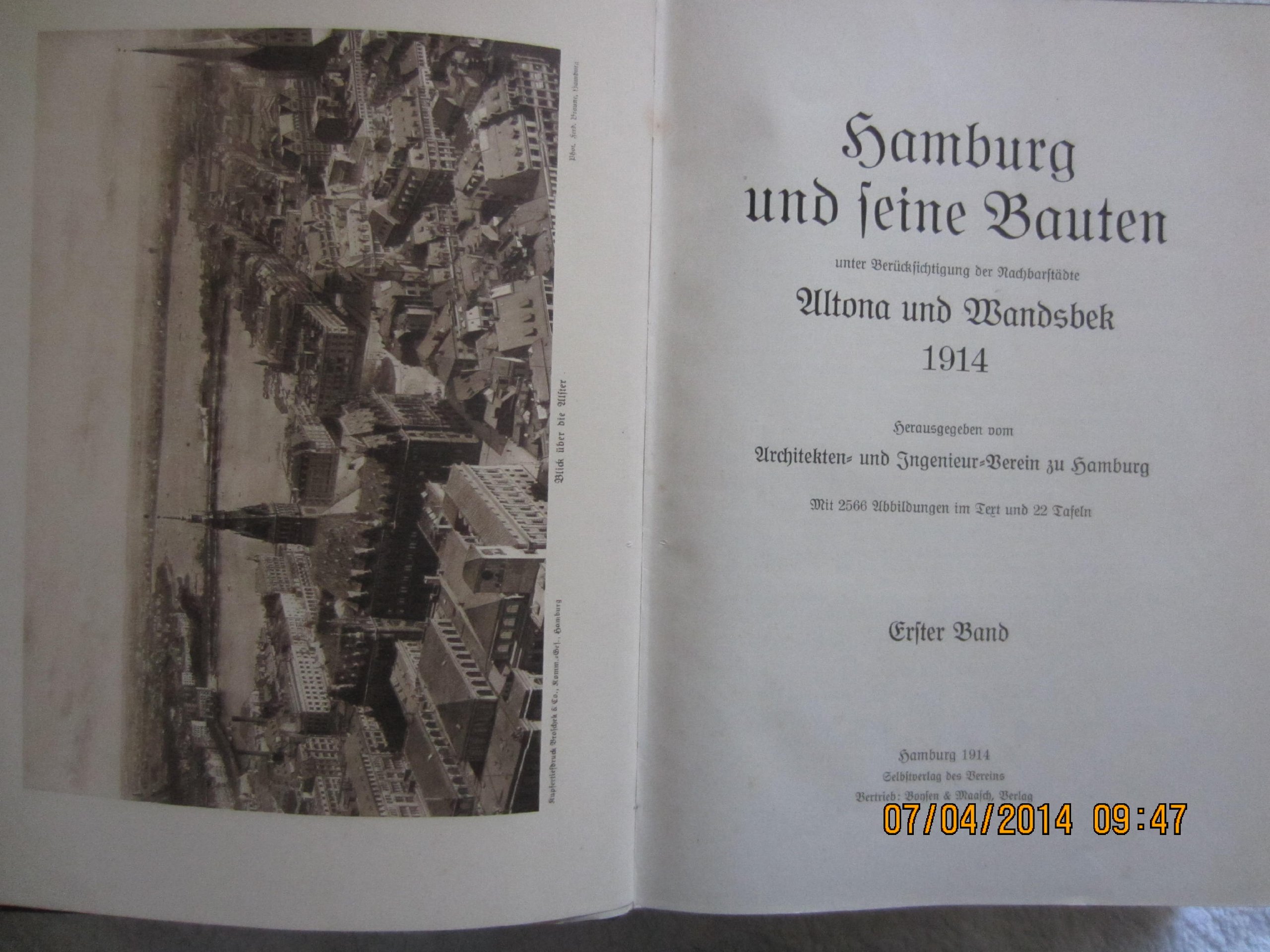 Hamburg und seine Bauten unter Berücksichtigung der Nachbarstädte Altona und Wandsbek 1914. Band 1 und 2