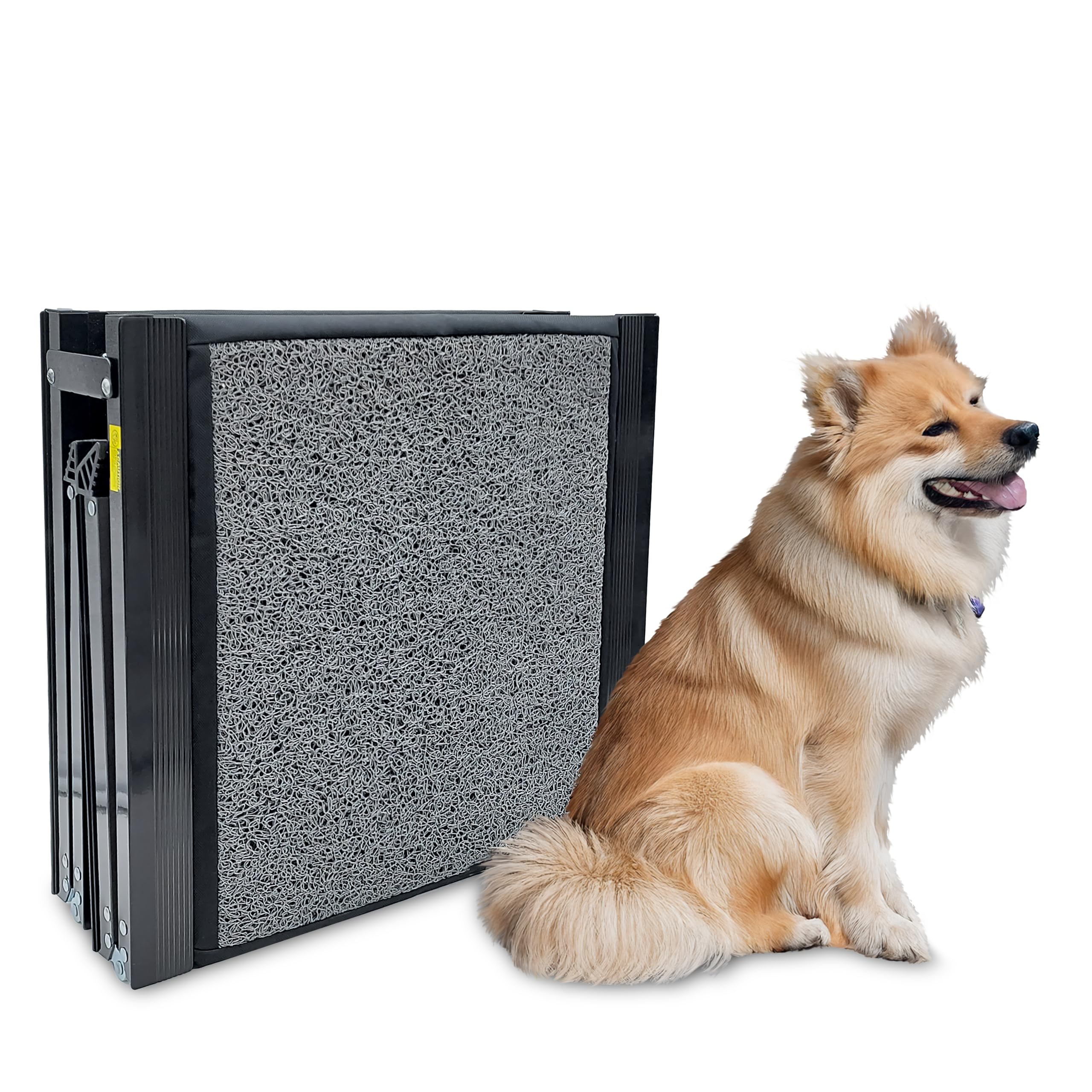NK Rampa per Cani – Rampa Pieghevole, Antiscivolo, Leggera e Resistente, per Animali Domestici fino a 65 kg, Uso Interno ed Esterno, Dimensioni 160 × 44 cm, Colore Nero