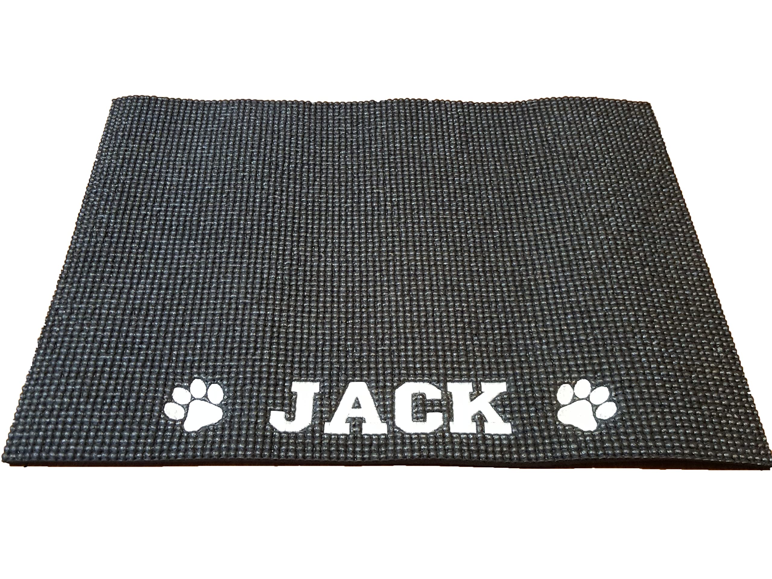 Personalised Pets Ltd Personalised Food Mat. Luxury Soft Dog Mat with Embroidered Name & Paw Print. Black