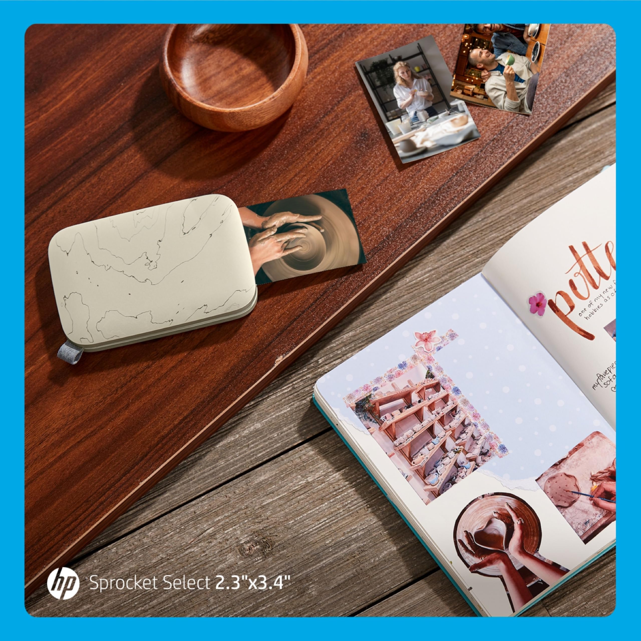 HP Sprocket Select Imprimante Photo instantanée Portable 2,3 x 3,4 Pouces pour appareils Android et iOS (Blanc) Paquet de Papier Zink