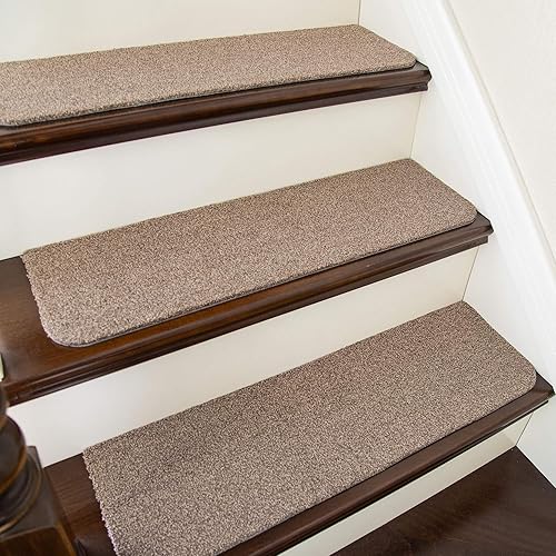Cosy Homeer - Alfombra antirresbalante para escaleras, de 30.0 x 8.0 in, para escalones de madera, alfombras para niños y perros, 100% poliéster, 15