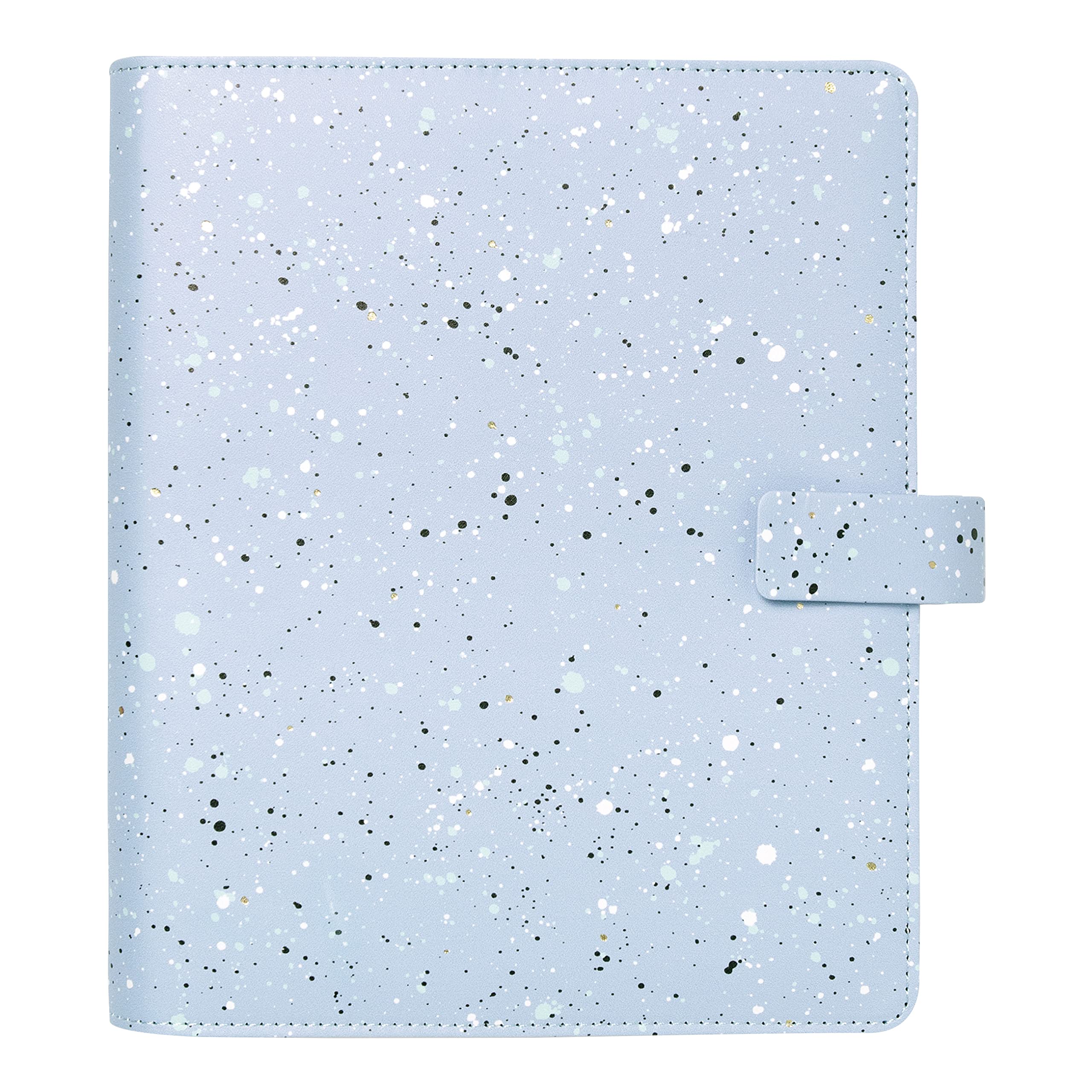 Filofax Expressions Organizer, A5 Size, Sky - Leather-Look, Gold Foil Accents, Six Rings, Week-to-View Calendar Diary, Multilingual, 2025 (C028738-25)