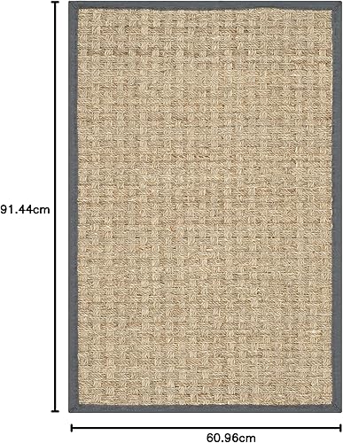 Vista 746 de Safavieh NF114A Natural Fiber Collection - Alfombra de fibras naturales de patrón trenzado, varios colores (5 x 8 pies), Fibras naturales, azul