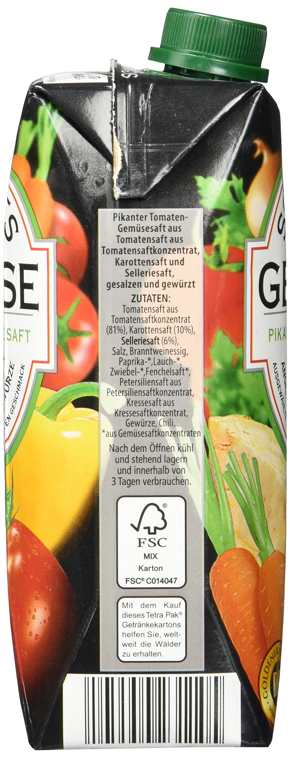 Scharfe Säfte Gemüse, 12er Pack (12 x 500 ml)