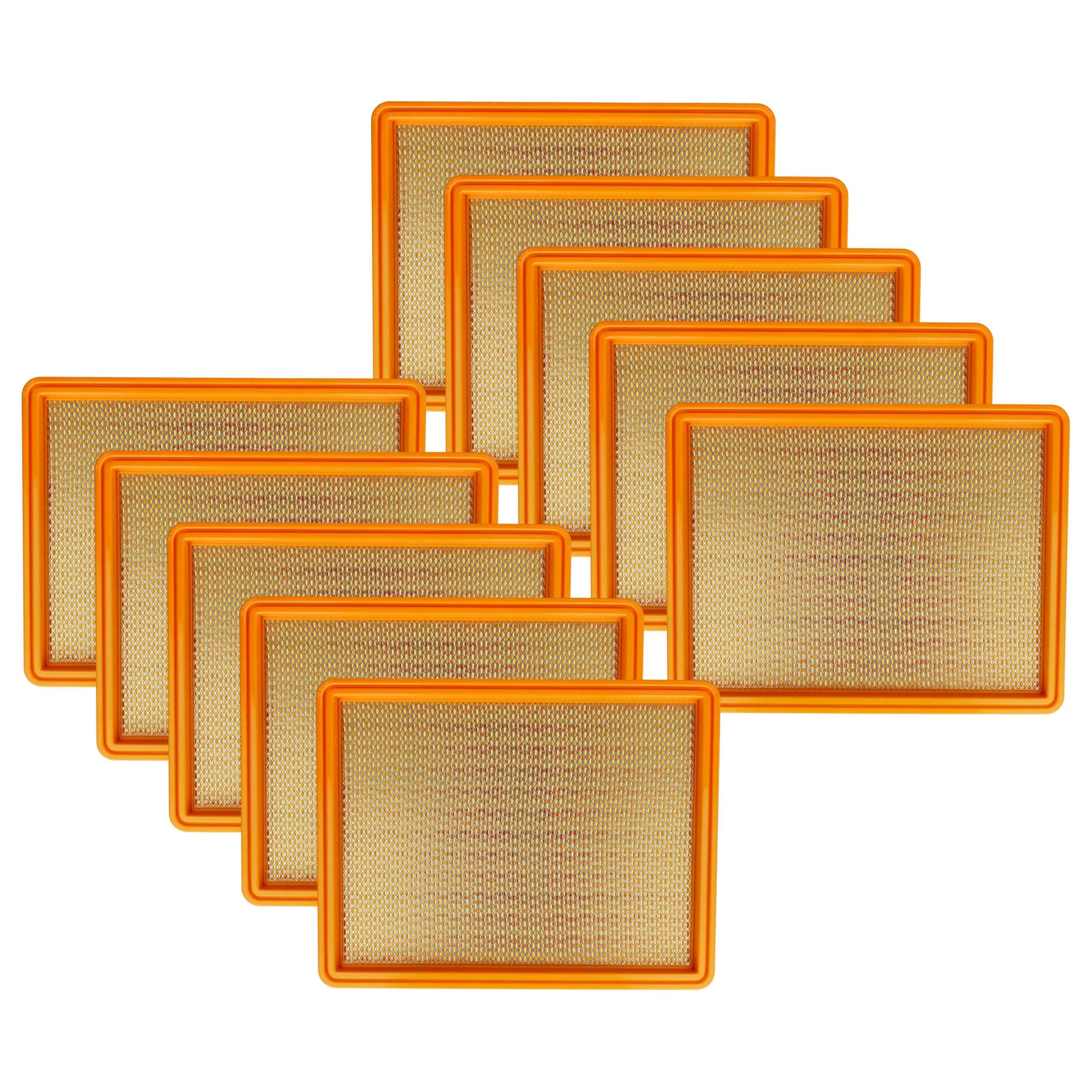 vhbw Zestaw 10 filtrów do odkurzacza kompatybilny z Kärcher NT 551 Eco, NT 501, NT 551 Eco M, filtr główny, płaski plisowany filtr