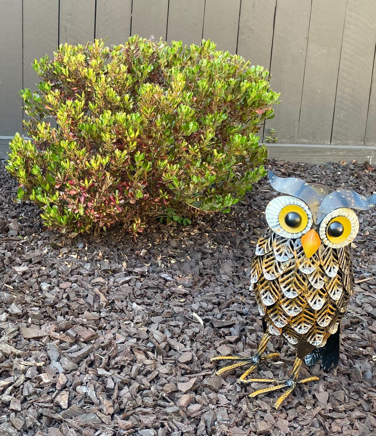 Amazon.com : Shorayn Garden Statue Metal Owl Yard Art Outdoor Decor ...