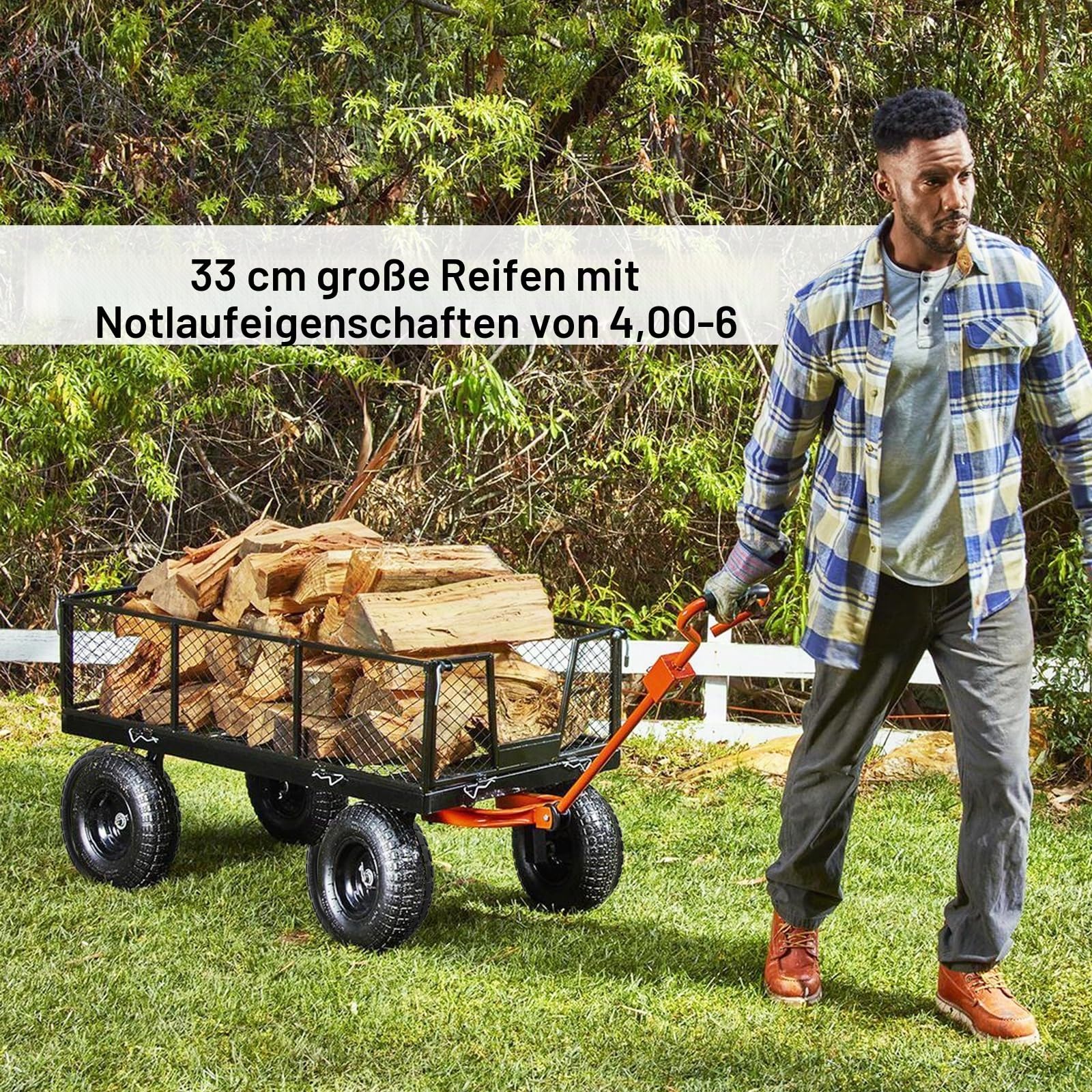 [2er-Pack] 13-Zoll-Pannensichere Reifen für Schubkarre Reifen, 4.00-6 Vollreifen 5/8 Zoll Achsbohrung, 3,2-Zoll-Breitreifen Vollgummireifen für Schubkarren Gartenkarren Sackkarren Gorilla Cart