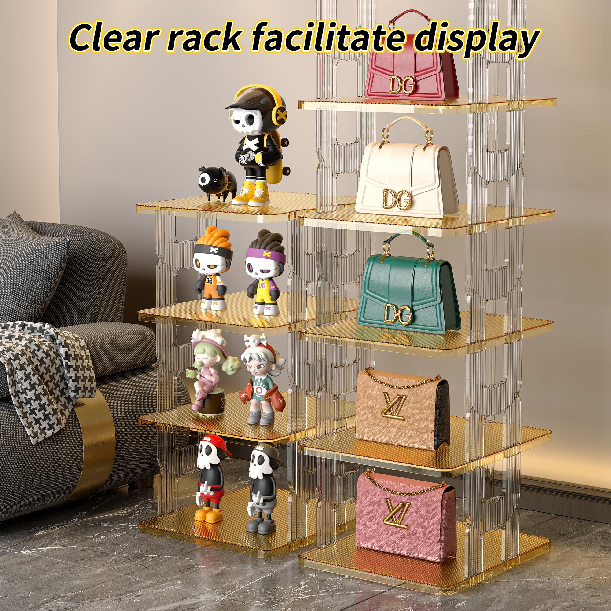 WMBOOX Virtical Tall Narrow Shoe Rack for Closet, Free Standing Shoe Rack Stackable, Multifunctional Rack for Entryway, Closet, Bedroom