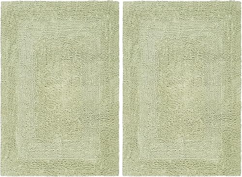 Miniatura 11 de Set de alfombras de baño reversibles Cotton Craft para cuando sales de la ducha: 17 pulgadas x 24 pulgadas, 100 % puro algodón, supersuaves, Gris