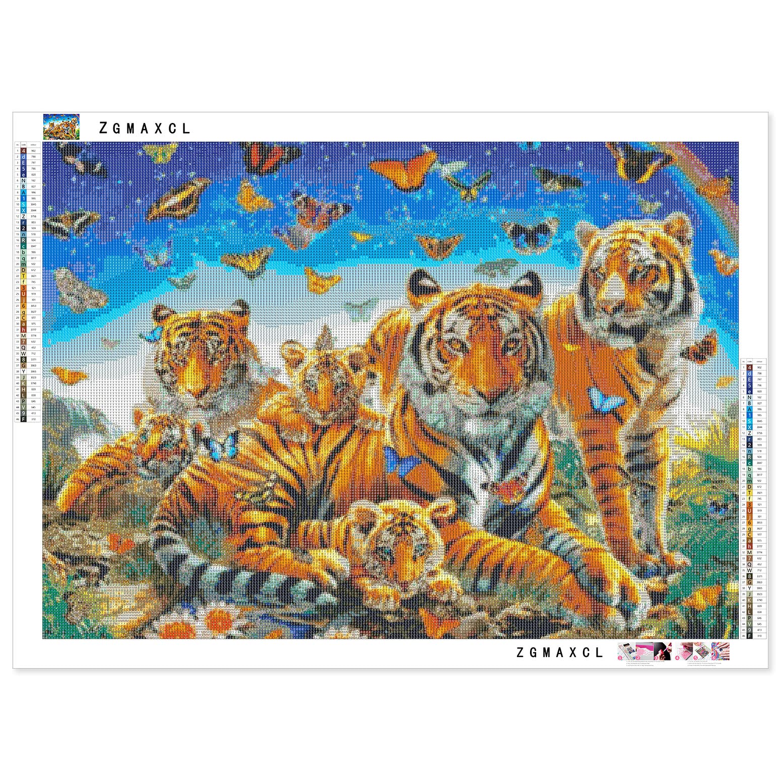 ZGmaxCL DIY 5D Broderie Diamant Grand Format Tigre