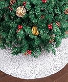 Mr. Pen- Christmas Tree Skirt, 48 inch, Silver Sequin Tree Skirt, Christmas Skirt Tree