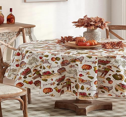 Miniatura 11 de Newbridge Country Pumpkin Farm - Mantel de vinilo con parte trasera de franela de Acción de Gracias, de otoño, de fácil cuidado, con reverso