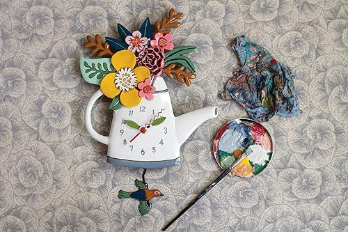 Miniatura 2 de Allen Designs P1992 Reloj de péndulo oscilante florece 17.5 pulgadas x 11 pulgadas