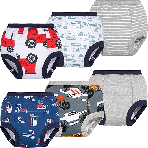 BIG ELEPHANT Potty Training Underwear - 10 Pack, 100% Cotton Absorbent Unisex Toddler Pee Pants for Boys Girls