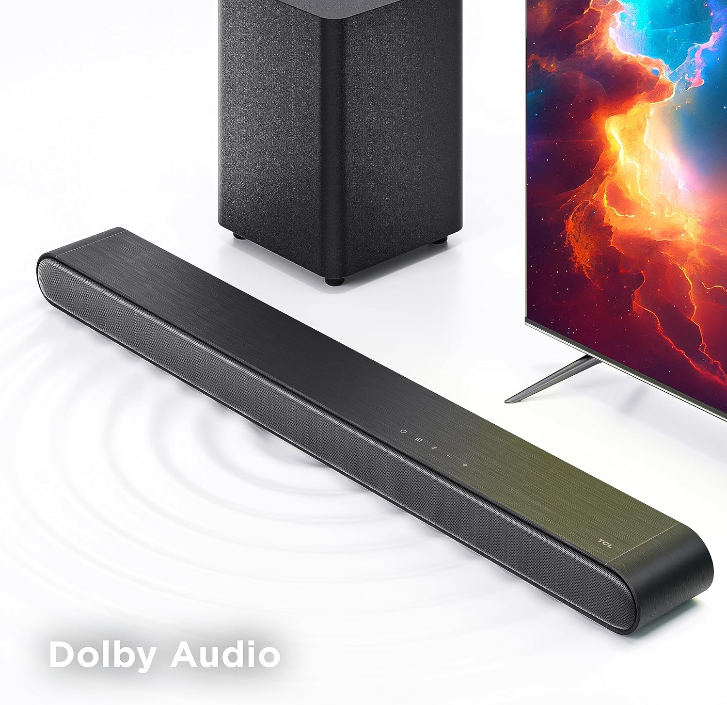 TCL 3.1ch Sound Bar with Wireless Subwoofer, (S4310, 2023 Model), Built-in Center Channel, Dolby Audio, DTS Virtual:X, Bluetooth, Wall Mount and HDMI Cable Included