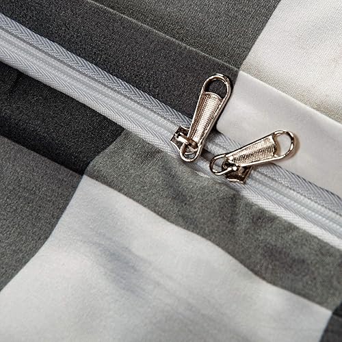 Miniatura 4 de NTBAY Juego de funda de edredón de microfibra tamaño individual, 2 piezas, ultra suave, con cierre de cremallera y lazos en las esquinas, color