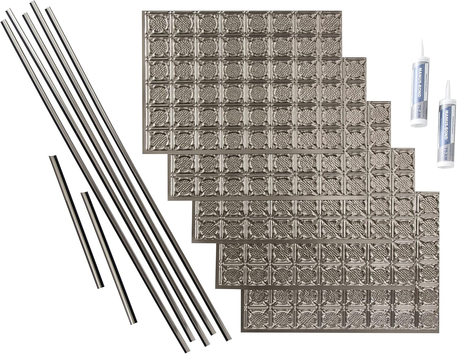FASÄDE Traditional Style/Pattern 6 Decorative Vinyl Backsplash 15 sq ft Kit in Moonstone Copper
