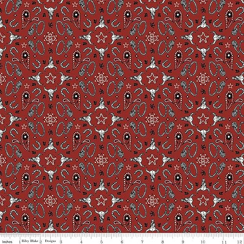 John Wayn.e Courage Bandana Barn Red C14304-BARNRED de Riley Blake por The Yard