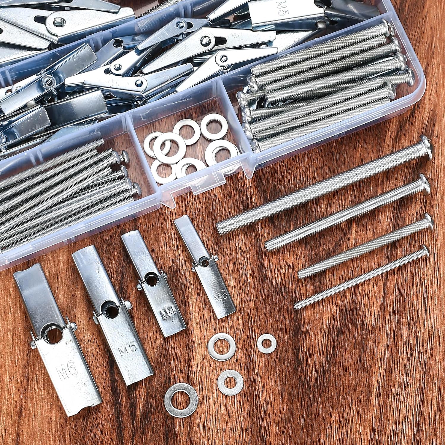123pcs Toggle Bolt and Wing Nut Kit, Heavy Duty Hollow Wall Anchors for Drywall, Toggle Bolts and Wing Nut Set, Round Head Toggle Wing Nut Bolt Butterfly Anchors for Hanging Heavy Items