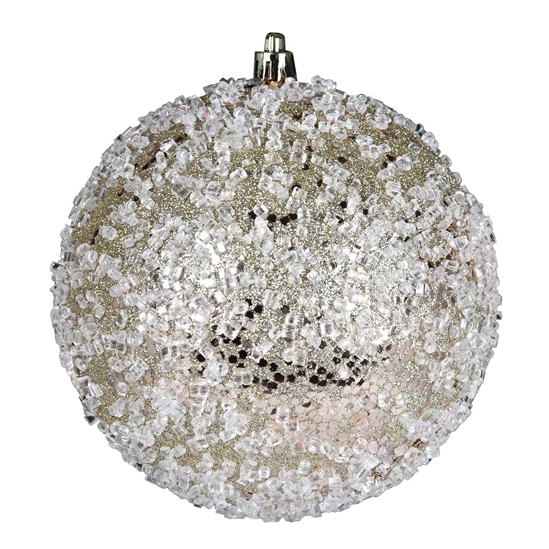 Vickerman 10" Champagne Glitter Hail Ball Ornament
