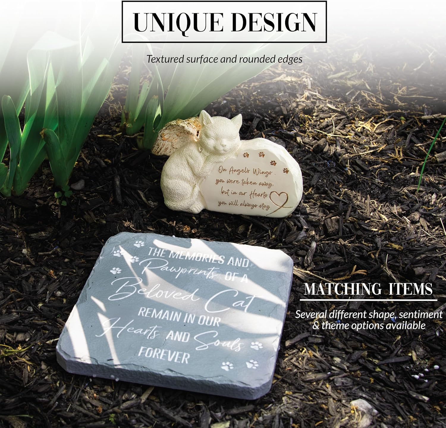 Pavilion – Beloved Cat – 7.75” Indoor Outdoor Weatherproof Decorative Garden Stepping Stone Pet Grave Cat Memorial Bereavement Loss Gift