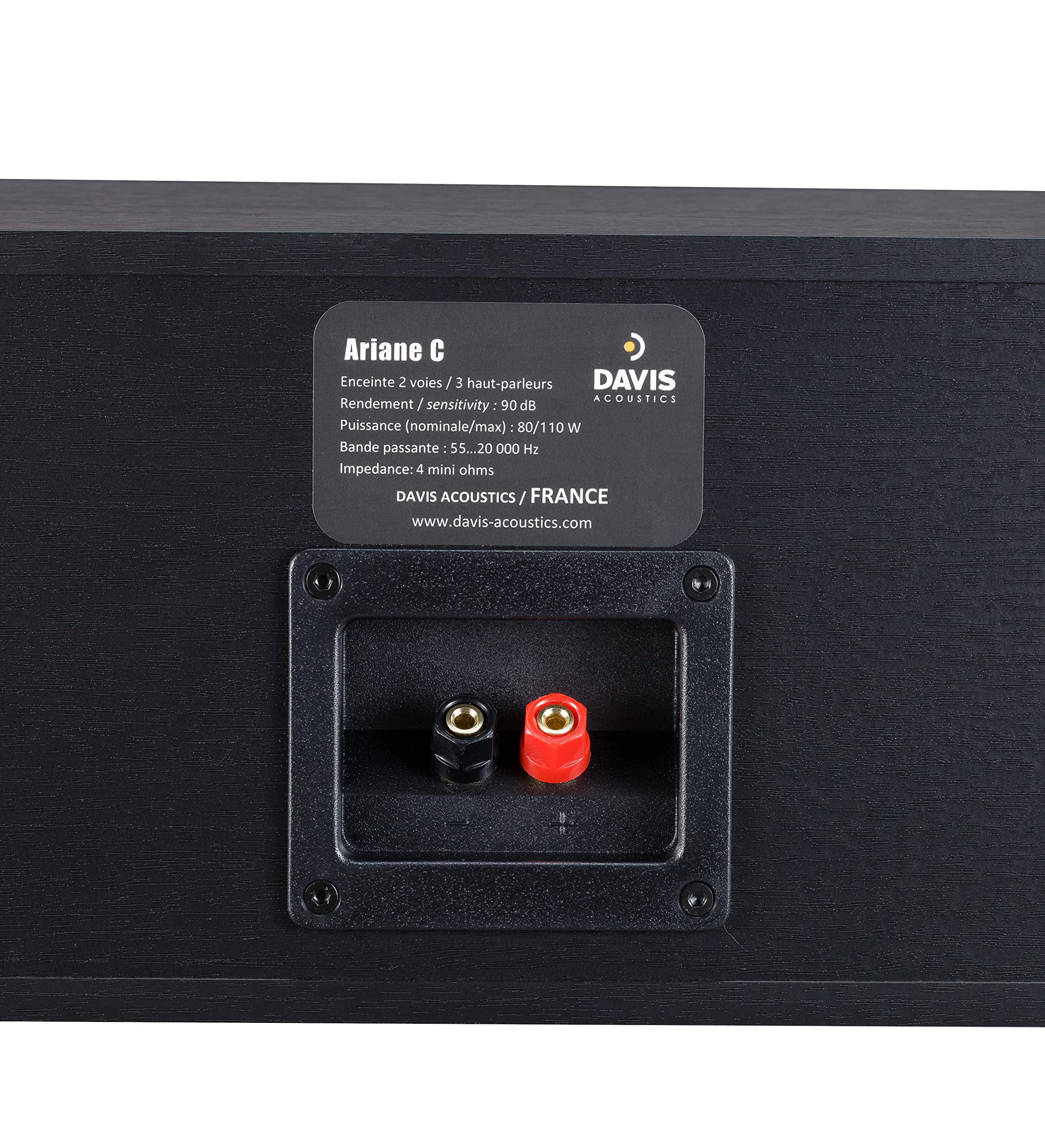 Davis Acoustics Ariane C Noir (Black) - Centrale 2 Voies/3 Haut-parleurs