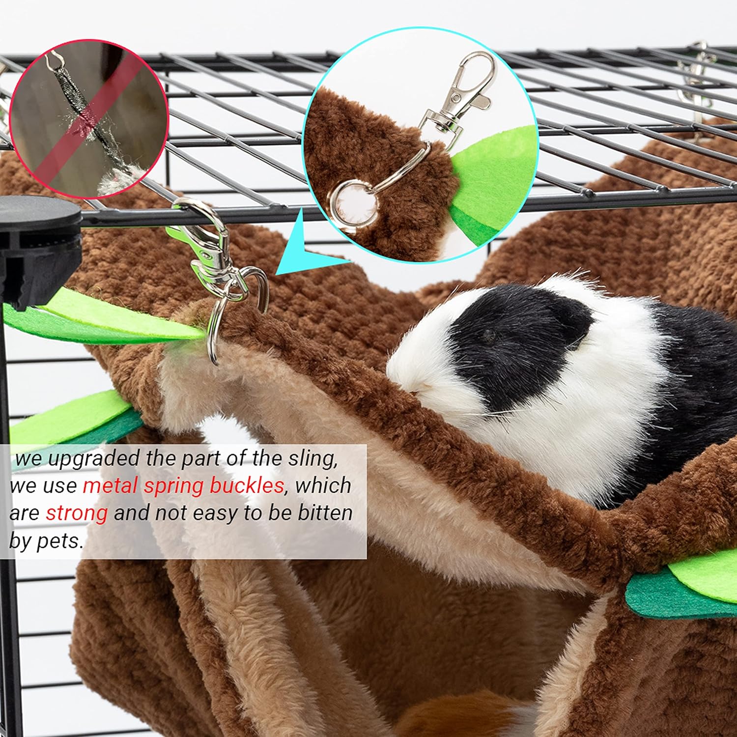 Small Animal Hammock - Hanging Hammock & Tunnel Hideout for Guinea Pig Hamster Parrot Rat Chinchilla - Warm Swing Plush Cage Bed Washable Pet Hammock 3 91JYyBlahZL. AC SL1500
