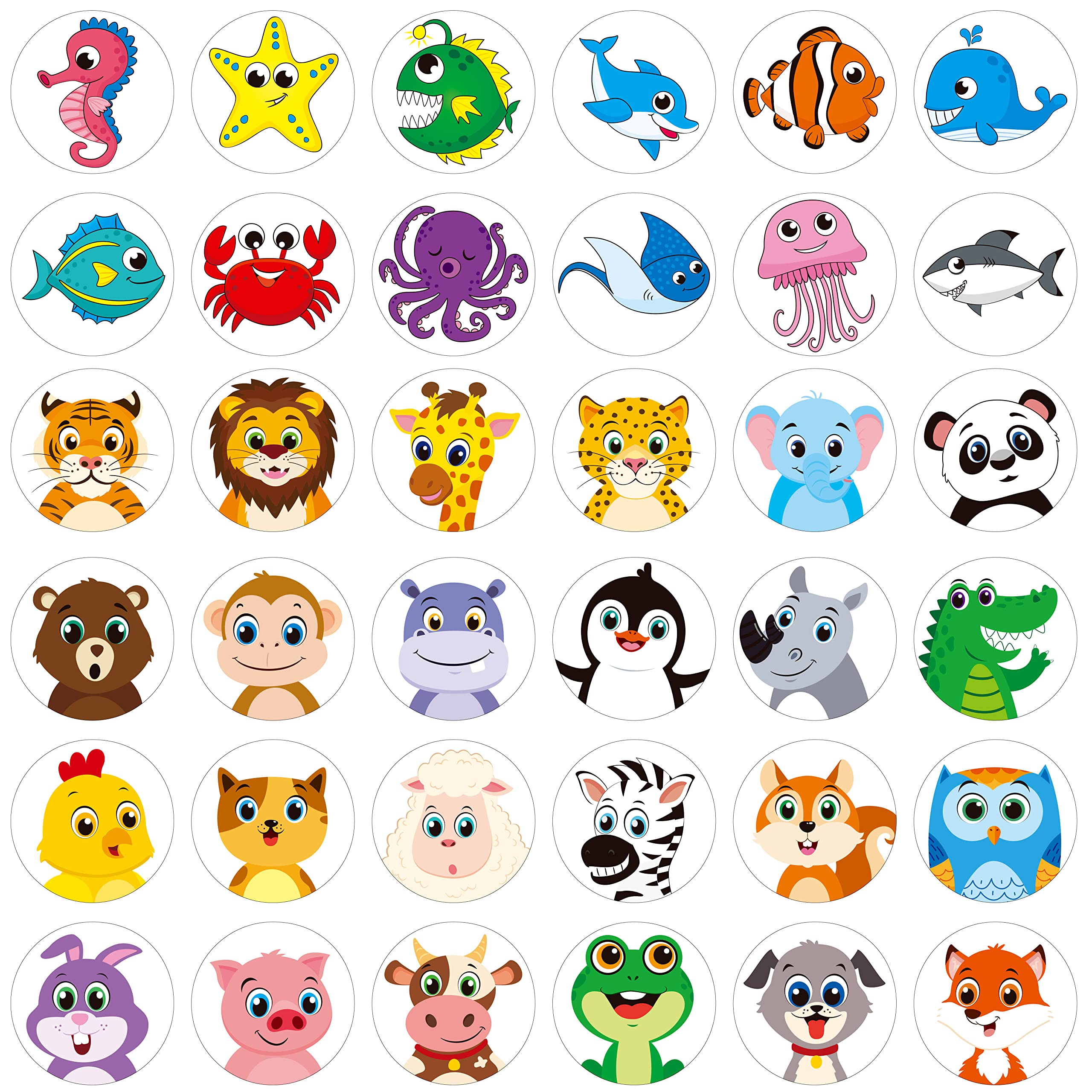 3000 stuks dierenstickers, cartoon-dierenstickers, beloningsstickers, zeedieren, bosdieren
