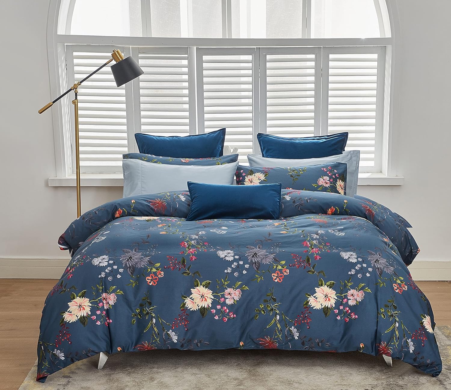 3 Pieces Grey Printed Duvet Cover Set (Linea, King)