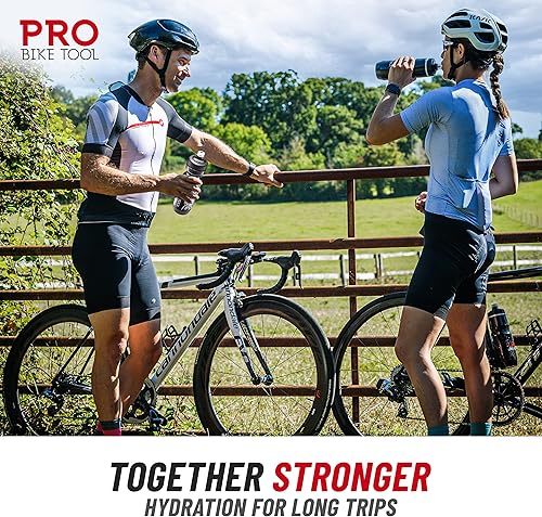 Miniatura 5 de PRO BIKE TOOL Botella de agua para bicicleta, 18.6 fl oz, 19 onzas, para todo tipo de fitness y ciclismo, boquilla de silicona suave, válvula de