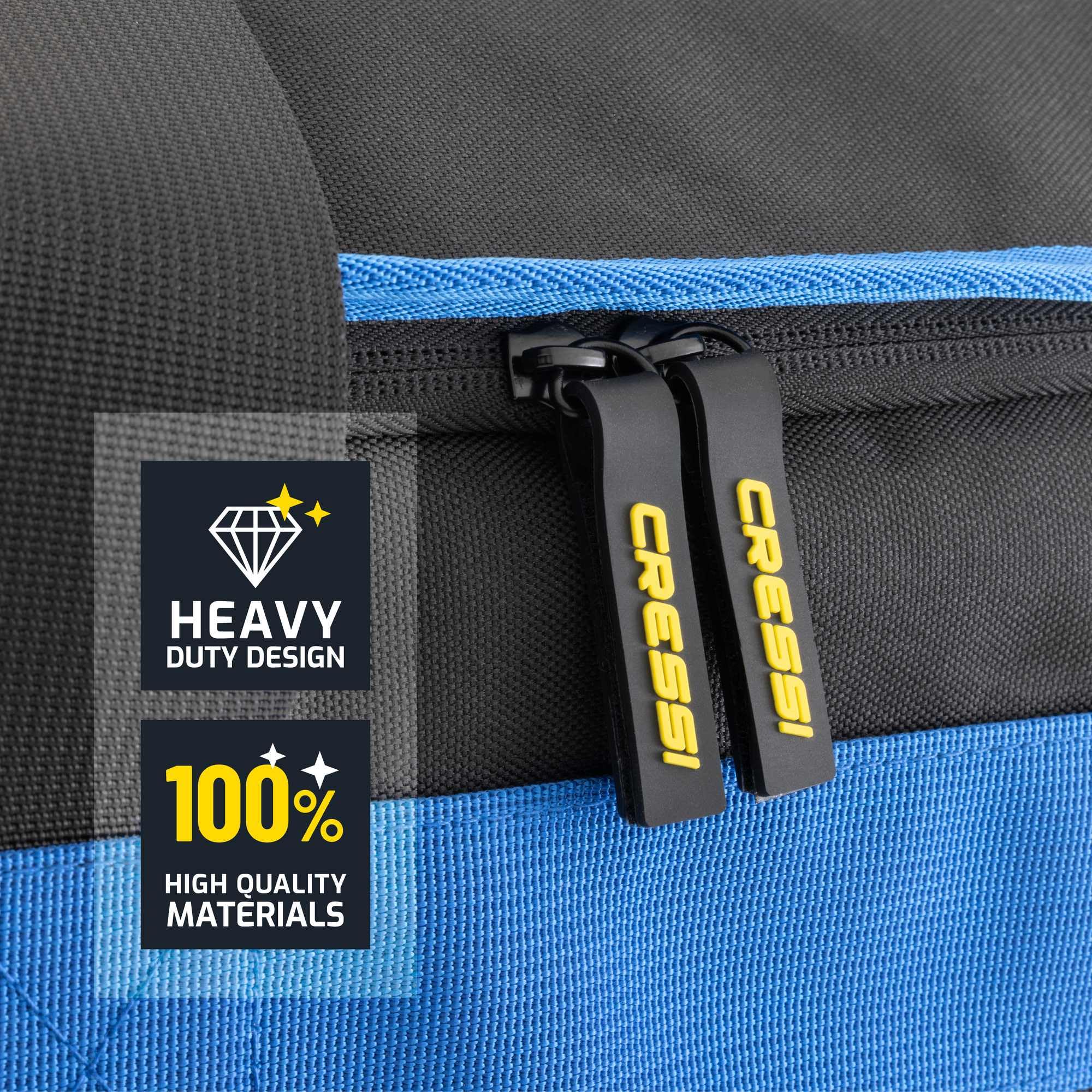 CRESSI dal 1946 - Olimpia Pool Family Duffle - Borsone Tecnico Modulare Sportivo, Ideale per Piscina Uomo e Donna e Attività Acquatiche anche Collettive, Nero/Blu 45 L